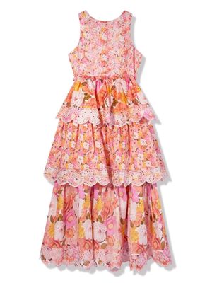 MARLO floral-print tiered maxi dress - Orange