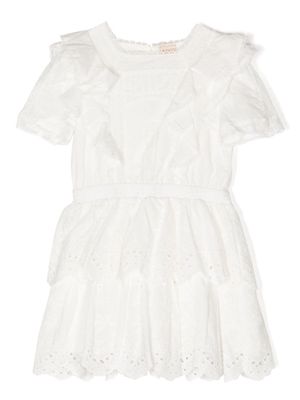 MARLO Freya ruffled cotton dress - White