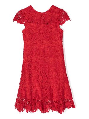 MARLO Holly Jolly floral-lace minidress - Red