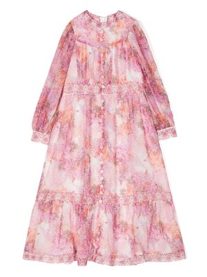 MARLO Hydrangea floral-print dress - Pink