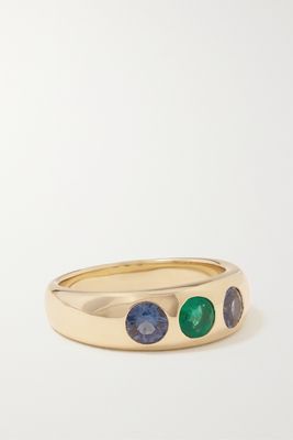 Marlo Laz - Gemma 14-karat Gold, Sapphire And Emerald Ring - 6