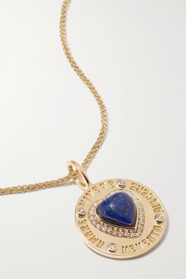 Marlo Laz - Momento 14-karat Gold, Diamond And Lapis Lazuli Necklace - one size