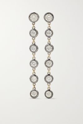 Marlo Laz - Natasha 14-karat Gold Diamond Earrings - Silver