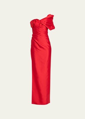 Marlo Off-Shoulder Ruched Gown