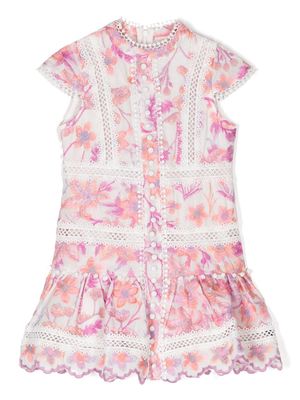 MARLO Tiffany floral-embroidery dress - Pink