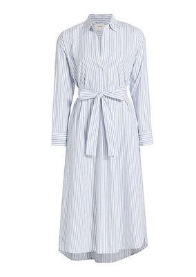 Marlowe Stripe Self-Tie Shirtdress