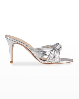 Marly Metallic Knot Mule Sandals