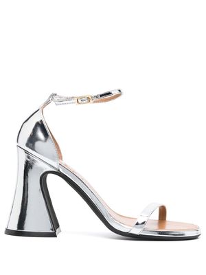 Marni 105mm metallic block-heel sandals - Silver