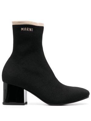 Marni 60mm ribbed ankle boots - Black