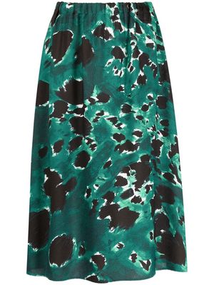 Marni abstract-print A-line skirt - Green