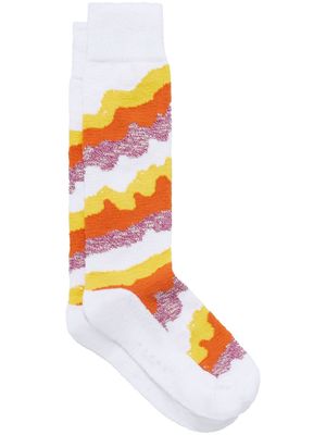 Marni abstract-print cotton-blend socks - Orange