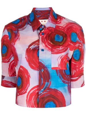 Marni abstract-print cropped shirt - BRR64 FANTASIA