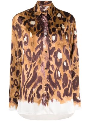 Marni all-over leopard-print shirt - Brown