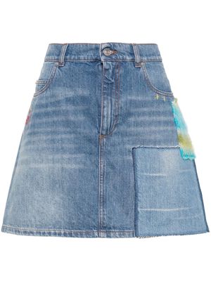 Marni appliqué-detail denim miniskirt - Blue