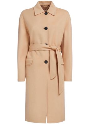 Marni Belted virgin wool-blend coat - Brown