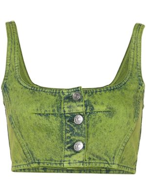 Marni bleached cropped top - Green