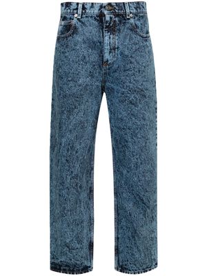 Marni bleached high-rise tapered jeans - Blue