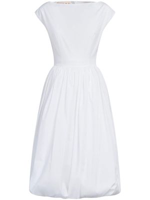 Marni boat-neck cotton midi dress - White