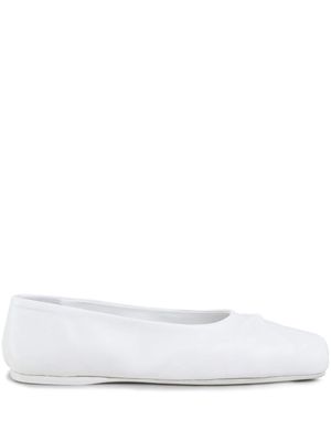 Marni bow-embossed leather ballerina shoes - White