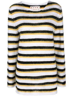 Marni brushed striped jumper - White