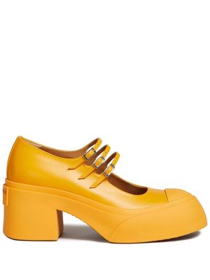 Marni buckle-strap leather pumps - Yellow