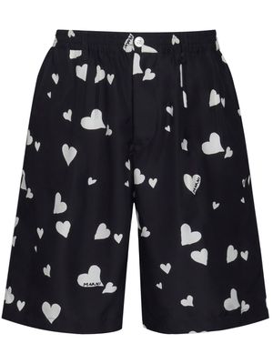 Marni Bunch of Hearts silk shorts - Black