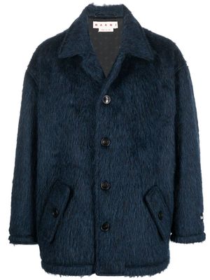 Marni button-up faux-fur coat - Blue