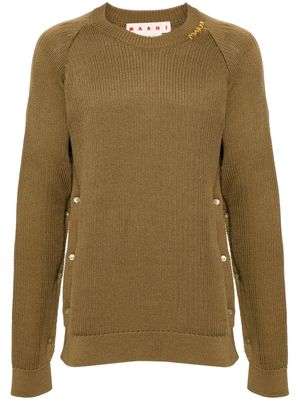 Marni buttoned cotton jumper - Green