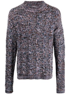 Marni cable-knit round-neck knitted jumper - Pink