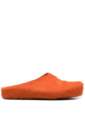 Marni calf-hair cushioned slippers - Orange