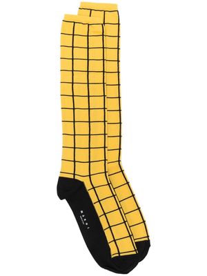 Marni check-pattern ankle-length socks - Yellow