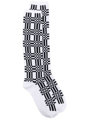 Marni check-pattern ankle socks - White