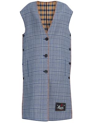 Marni check-pattern reversible waistcoat - Blue