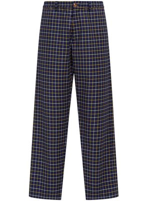 Marni check-pattern straight-leg trousers - Blue