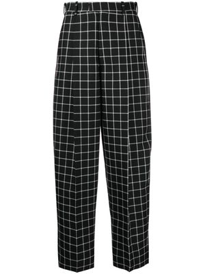 Marni check-pattern wide-leg cropped trousers - Black
