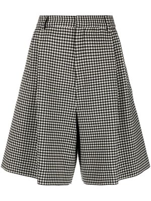 Marni check pattern wide leg shorts - Black