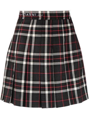 Marni check-plaid pleated mini skirt - Black