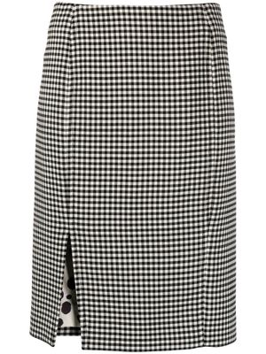 Marni checked fitted skirt - Black