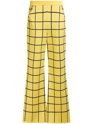 Marni checked flared trousers - Yellow