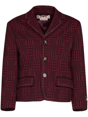 Marni checked single-breasted jacket - Red