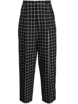 Marni checked tapered trousers - Black