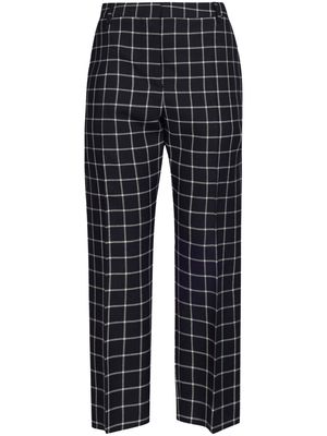 Marni checked virgin wool cropped trousers - Black