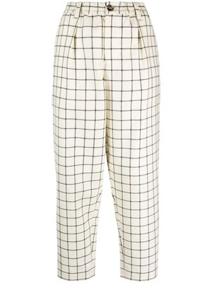 Marni checked virgin-wool tapered trousers - Neutrals
