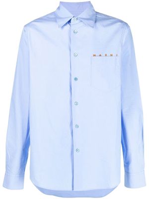 Marni chest logo-print detail shirt - Blue