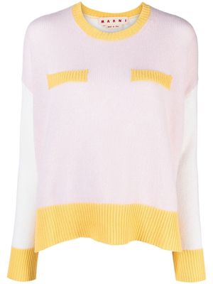 Marni colour-block cashmere jumper - Pink
