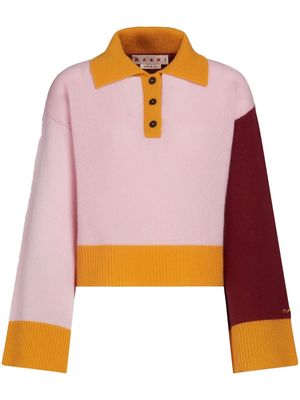 Marni colour-block-design knit cashmere jumper - Pink