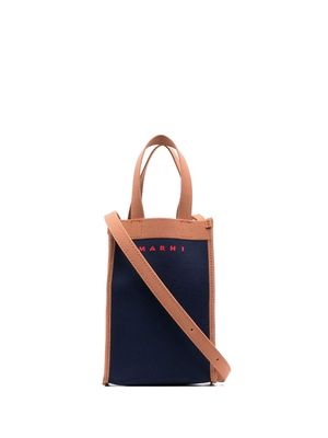 Marni colour-block knitted tote bag - Blue