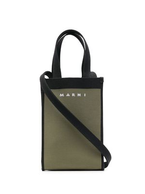 Marni colour-block knitted tote bag - Green