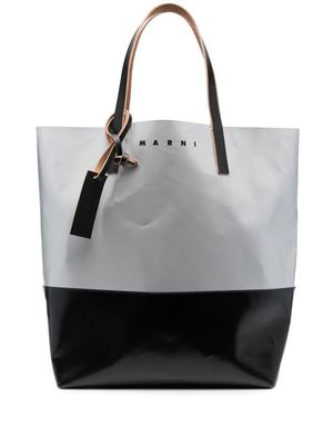 Marni colour-block leather tote bag - Grey