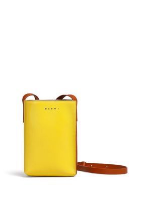 Marni colour-block logo shoulder bag - Yellow